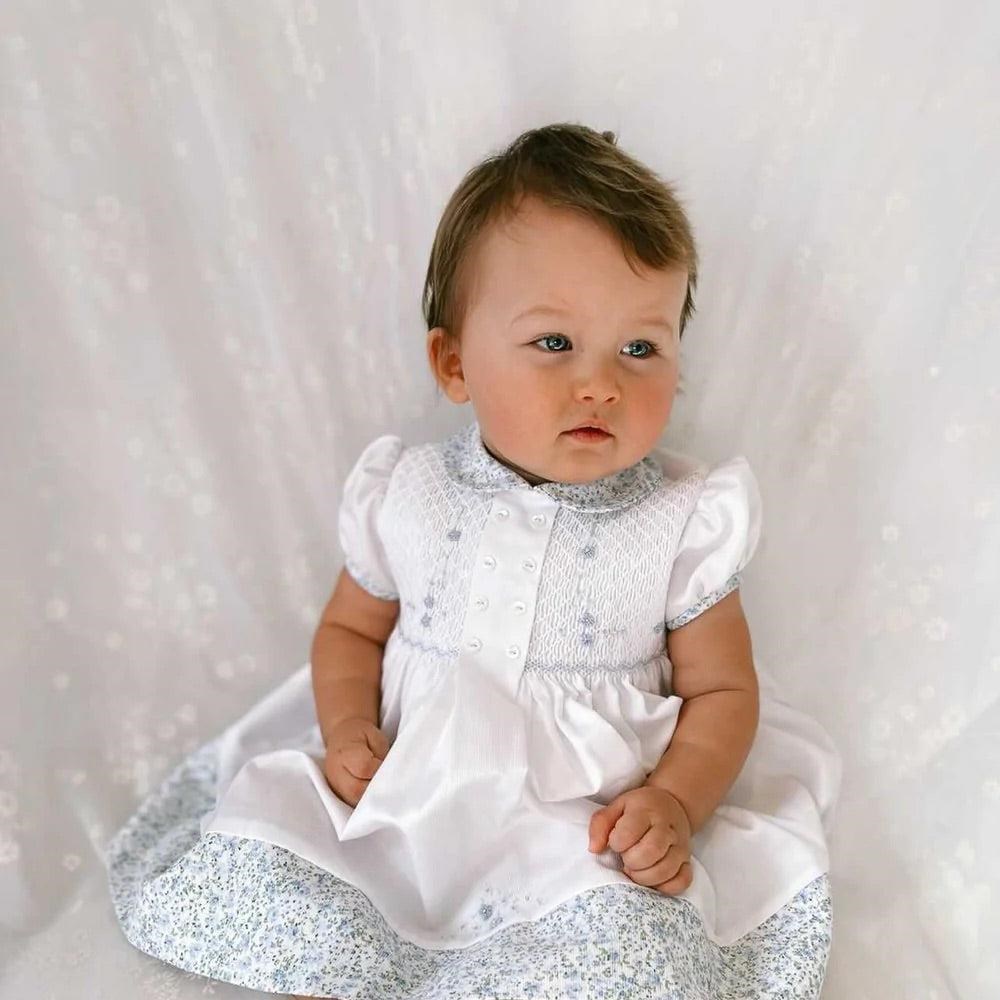 Sarah Louise print smocked dress