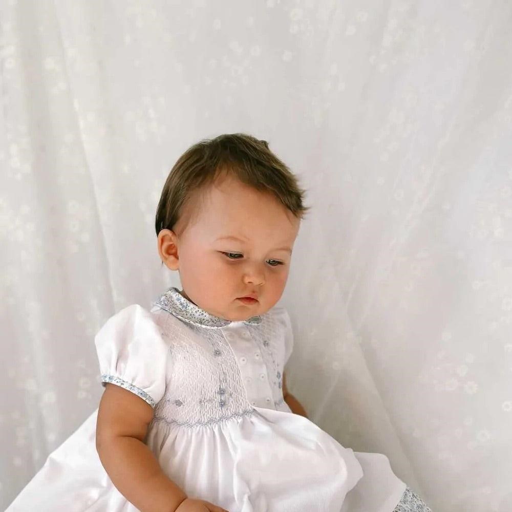 Sarah Louise print smocked dress